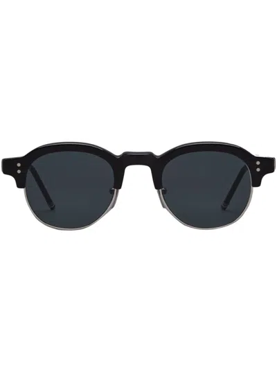Thom Browne Oval-frame Sunglasses In Black