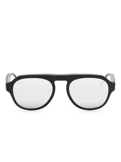 Thom Browne Oval-frame Sunglasses In Black