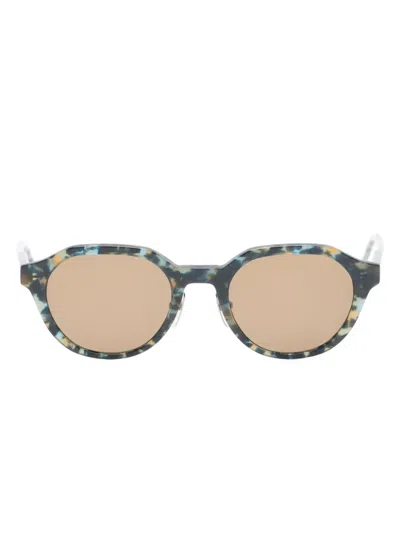 Thom Browne Oval-frame Sunglasses In Green
