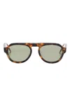 Thom Browne Oval-frame Sunglasses In Brown