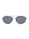Thom Browne Aviator Sunglasses With Acetate And Titanium In Dark Grey