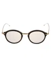 Thom Browne Oval Glasses In Black White Gold