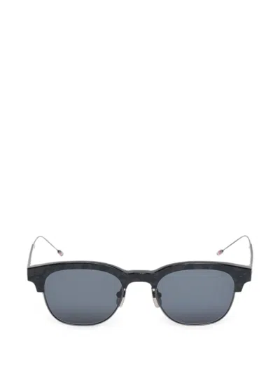 Thom Browne Oval-frame Sunglasses In Black