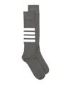 Thom Browne Grey Cotton Blend Socks In Grey
