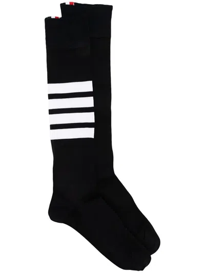 Thom Browne Over The Calf Socks With 4 Bar In Navy