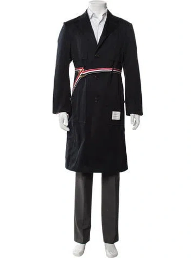 Pre-owned Thom Browne Overcoat In Blue