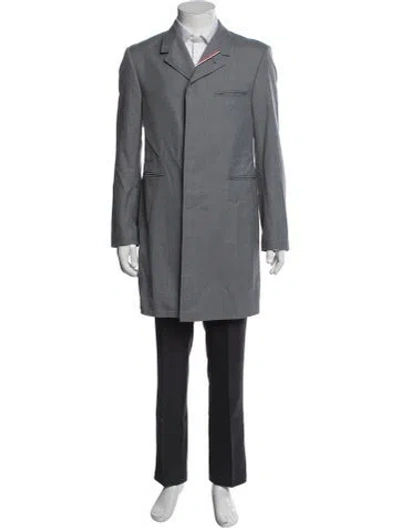 Pre-owned Thom Browne Overcoat In Gray