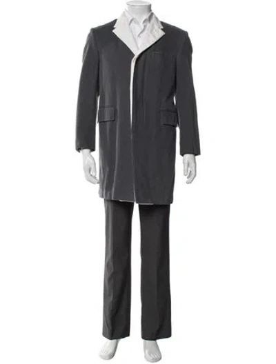 Pre-owned Thom Browne Overcoat In Gray