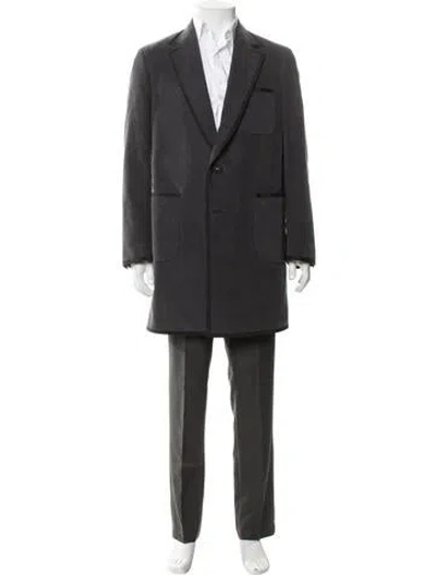 Pre-owned Thom Browne Overcoat In Gray