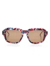Thom Browne Oversize-frame Sunglasses In 红色