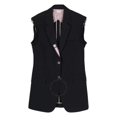 Thom Browne Oversize Sleeveless Classic Sportcoat In Blue