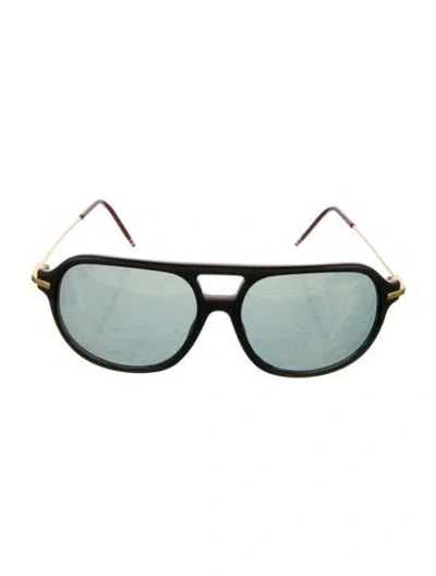 Pre-owned Thom Browne Oversize Tinted Sunglasses In Black/gold