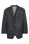 Thom Browne Oversize Wool Flannel Blazer In Black