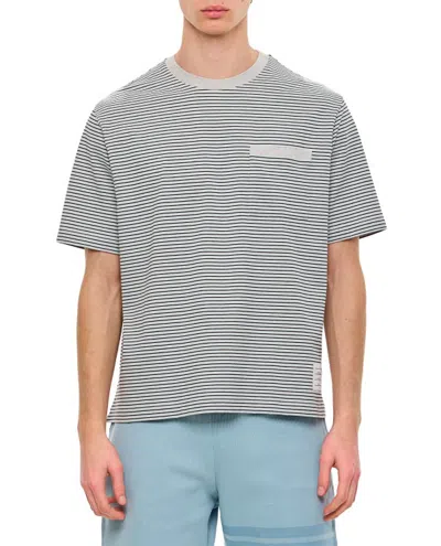 Thom Browne Oversized Cotton Pocket T-shirt In Blue