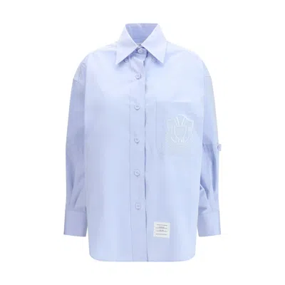 Thom Browne Oversized Cotton Shirt In Blue