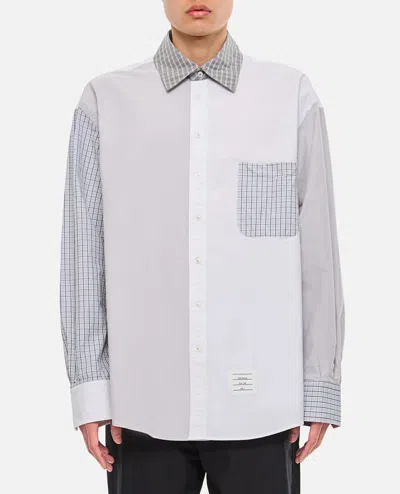 Thom Browne Oversized Cotton Shirt In Grey