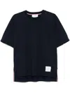 Thom Browne Blue T-shirt With Logo Patch In Stretch Wool Man In Blue