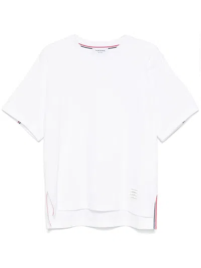 Thom Browne Oversized T-shirt With Rwb Knit Trim In White