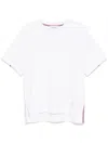 Thom Browne Oversized T-shirt With Rwb Knit Trim In White