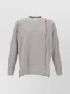 Thom Browne Oversized Crew Neck Cotton Sweatshirt With Grosgrain