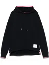 Thom Browne Oversized Hoodie Pullover With Rwb Tipping Stripe In Chunk In Black