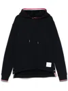 Thom Browne Oversized Hoodie Pullover With Rwb Tipping Stripe In Chunky Loopback Clothing In Black