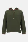Thom Browne Oversized Hoodie Pullover With Tipping Stripe In Chunky Loopback In Green