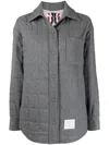 Thom Browne Oversize Quilted Down Shirt Jacket In Grau
