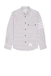 Thom Browne Gingham-pattern Shirt In Gray