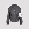 Thom Browne Oversized Raglan-sleeve Leather Blouson Jacket For Women In Green