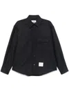Thom Browne Midnight Blue Tweed Oversized Shirt In Blue