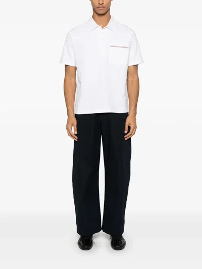 Thom Browne Oversized Short Sleeve Polo Men In White