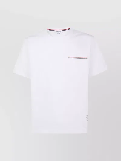 THOM BROWNE OVERSIZED T-SHIRT WITH EMBROIDERED POCKET DETAIL