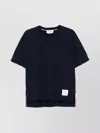 Thom Browne Blue T-shirt With Logo Patch In Stretch Wool Man In Blue