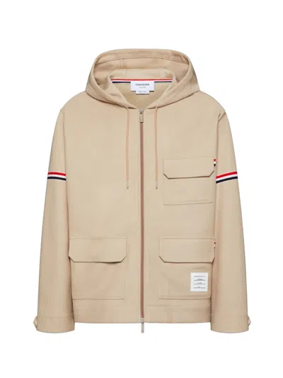 Thom Browne Oversized Zip Up Parka In Brown