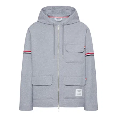 Thom Browne Oversized Zip Up Parka In Gray