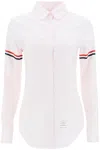 Thom Browne White Supersize Rwb Armbands Shirt In Rosa