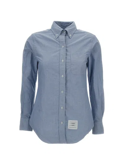 Thom Browne Oxford Classic Long-sleeved Shirt In Blue