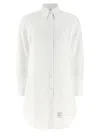 Thom Browne Oxford Cotton Mini Shirt Dress In White