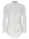 Thom Browne Oxford Cotton Shirt With Curved Hem In White