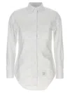 Thom Browne Oxford Cotton Shirt With Curved Hem In White