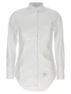 Thom Browne Classic Button-down Shirt With Crisp Collar And Curved Hem In White