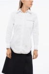 Thom Browne Oxford Cotton Shirt With Embroidery In White