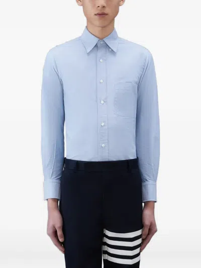 Thom Browne Oxford Long-sleeve Button-down Shirt In Blue