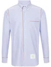 Thom Browne Button Down Shirt With Gros Grain Trim