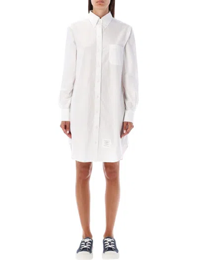 Thom Browne Oxford Shirt Dress In White