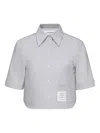 Thom Browne Shirt Short Sleeve Collar Button-down In Gray