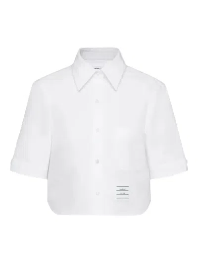 Thom Browne Oxford Short-sleeve Shirt In White