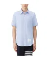 Thom Browne Oxford Short-sleeved Shirt In Blue