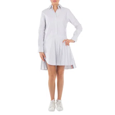 Thom Browne Oxford Stripe Oversized Shirtdress In Blue